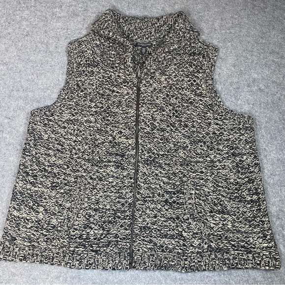 Women’s Eileen Fisher Yak Merino Wool Blend Knit Sweater Vest Full Zip Gray 1X - Picture 4 of 11